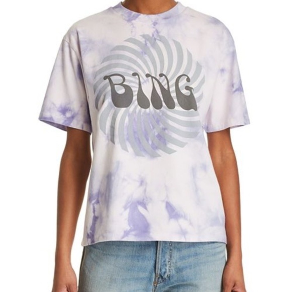 Anine Bing Purple Tie-Dye Short Sleeve Tee